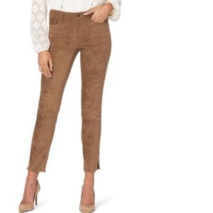 NYDJ Alina Split Hem Faux Suede Ankle Skinny Pants Size 10